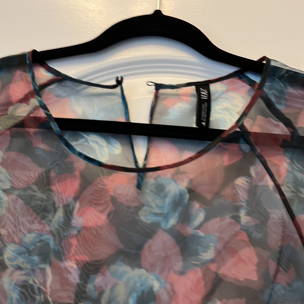 ZARA FLIRAL SHEER DRESS W/BELT - Picture 4 of 10